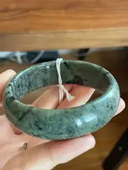 纯天然玉镯 Grade A 100% Untreated Serpentine Jade Bangle 55mm