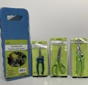 Garden Tool Set, Kneeling Pad, Pointed Tip Shear, Scissors, Serrated Prune Shear