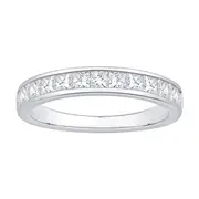 Princess Cut Chanel Set Anniversary Band with 1.00ct of Laboratory Grown Diamonds in 18kt White Gold