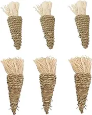 BUGUUYO 1 Set Adorable Pet Molar Natural Grass Rabbit Chew for Teeth Grinding Biting and Play Light Green Beige for Healthy Pet Fun