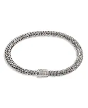 John Hardy Classic Chain Sterling Silver Extra Small Bracelet with Diamond Pave