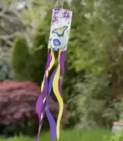 Windsock Morning Glories Butterfly Trailing Vines Sublimated Purple by Evergreen