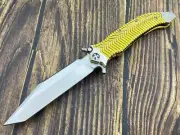 Knives 10Cr15Mov Outdoor TC4 Titanium Flipper Fast Open Folding Knife Blue-04
