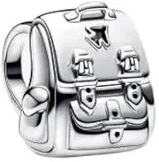 [The Charmery] Adventure Backpack Charm 925 Silver Charm Compatible with Pandora Charms, Trollbeads, Chamilia, Biagi and Many Other UK Charm Bracelets., Metal