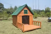 PawHub Xl Large Dog House Kennel Pet Timber Wooden With Decking