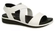 Ladies Savannah Wedge White Summer Sandals