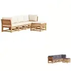 Garden Lounge Set with Cushions Settee Modular Sofa Solid Wood Acacia vidaXL