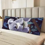 Lovely Koala Body Pillow Cover 20x54 Inches Microfiber Pillowcases Soft and Breathable Body Pillowcase Cooling Full Long Pillow Case Gifts for Women Men
