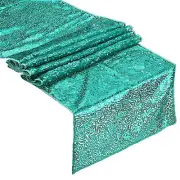 Mint Green Table Runner 108" x 12", Long Shining Sequin Table Runner