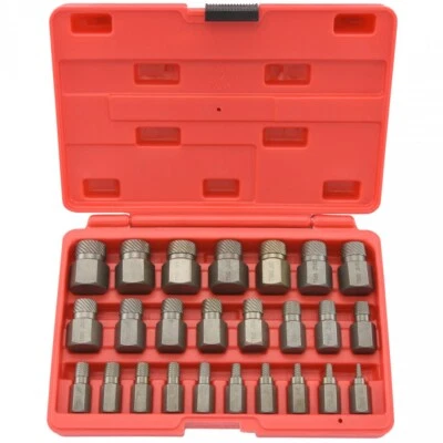 25pcs Reverse Extractor EZ Out Bolt Extractor CR-MO Remover Broken Stud Span