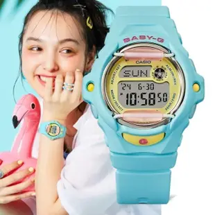 【CASIO 卡西歐】BABY-G 活力多彩 夏日海灘 200米防水 休閒數位-湖水綠(BG-169PB-2)