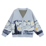 Starry Night Cardigan Van Gogh Knit Cardigan