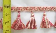 3" Tassel Fringe Pink Cream Fuchsia Have Matched Gimp Beaded Fringe Chair Tie