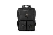 b. - BP016 Square Leather backpack - Black