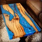 Study, Office Table Epoxy Resin Table Top Acacia Wood Custom Order Resin Art