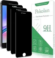 Pokolan [3 Pack] Privacy Screen Protector for Apple iPhone 8 Plus, 7 Plus, Anti Spy Tempered Glass, 9H Hardness, Case Friendly, Anti Scratch, Bubble Free, Easy to Install