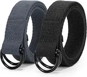 [CowboyGuru] Boy's Belt Kids Canvas Web Belt Football Belt with Double D-ring Buckle Back to School Gift