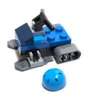 Lego - Minifigure Utensil - Blue Grey Snowmobile / Sled, with Helmet