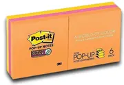 Post-It Super Sticky Pop-up Notes Rio De Janeiro 76 x 76mm 6-Pack