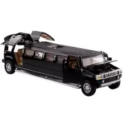 Black 1:32 Alloy+ABS+Rubber Model Toy Car Pull Back For Limousine Hummer Gifts
