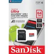 SanDisk 64 GB Ultra PLUS microSDXC UHS- I Card CLASS 10 A1 100MB/s With ADAPTER
