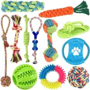 Dog Toys Durable Puppy Teething Toys Dog Chewing Rope Puppy Ball Interactive Dog Toy for Small (12pcs)