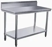 GUAWJRZDP Stainless Steel Prep Table, Food Prep Worktable, Commercial Work Table, with Backsplash and Undershelf, Heavy Duty Prep Worktable for Kitchen Restaurant(L80xW60cm/31.4x23.6in)