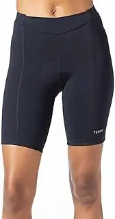[TERRY] Bella Womens Bike Shorts Padded - 8.5 Inch Inseam - Compression Breathable Moisture Wicking Black Cycling Shorts