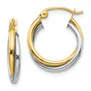 10K Two-Tone Twist Hoop Earring