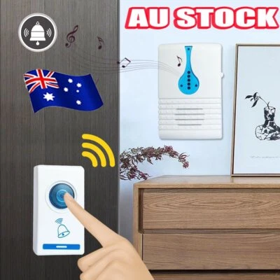 WIRELESS DOOR BELL DOORBELL DIGITAL CORDLESS PORTABLE 36 CHIME 100M RANGE VN