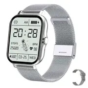 Smart Watch Bluetooth Fitness Tracker Heart Rate Monitoring Sports Watch for Women Men -Silver