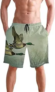 [XYMZR] Wild Duck Mallard Fly Men's Swim Trunks Quick-Dry Bathing Suit Swimming Board Shorts S
