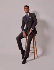 Hawes & Curtis Charcoal Tonal Check Slim Suit Size: One Size