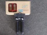 Haro Fusion 9/16 pedals red and X/L Odi grips in black & consumer pedal wrench