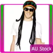 Rasta Beret Crochet Dreadlocks Headwear Knitted Jamaican Luau Hawaii Hat Wig