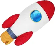 Rocket Ship Cushion Space-Themed Pillow for Children Plush Pillow Detailed Bedtime Companion