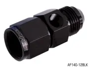 AEROFLOW STRAIGHT FEMALE TO MALE WITH 1/8" PORT -12AN BLACK FINISH AF140-12BLK