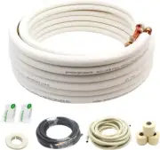 25 Ft Mini Split Line Set.Air Conditioner Copper Tubing Pipes Extension Set,...