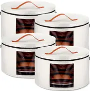 Sztxj 4 Pack Large Round Foldable Felt Hat Box for Women Storage 17 x 10 Inch Cowboy Hat Storage Box with Lid Closet Cowboy Hat Case Hat Organizer ...