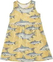 [Caihoyu] Girl Summer Tank Dresses Kids A-line Spring Dresses Easter Outfit, Multicolor15, 6 Years