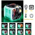 Movie Spiderman Digital Alarm Clock Led Peripheral Alarm Temperature Home Gift