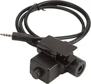 U94 PTT Adapter Cable, Highly Flexible PTT Headset Adapter, Push to Talk Button Walkie Talkie Headset Connector Cable for 3.5mm Sound Interface Cell Phone (Black)