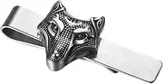 Flongo Viking Tie Clip Cufflinks for Men: Vintage Silver Compass Tie Pin Scandinavian Pirate Norwegian Jewellery Stainless Steel Totem Amulet Father's Day Man Gift