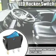 Interior AC 250V/16A Car LED Rocker Switch On-Off 3 Pins Toggle Switch Blue