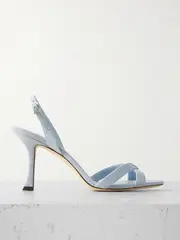 [Jimmy Choo] Jimmy Choo - Elsy 90 Suede Sandals - Light blue - IT40.5 IT 40.5 Blue