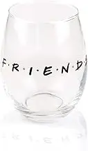 Silver Buffalo FRD3166F Friends Doodle Logo Stemless Drinking Glass, 20-Ounce, Clear