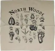 North Woods Field Guides Bandana Animal Tracks Of North America Cotton Tan