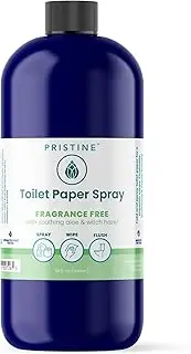 Pristine Toilet Paper Spray: As Seen on Shark Tank, The Planet Friendly, More Natural Alternative to Flushable Wet Wipes - Fragrance Free 32 oz