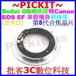 合焦晶片電子式改卡口祿萊 ROLLEI QBM鏡頭轉CANON EOS EF相機身轉接環無限遠合焦 QBM-CANON