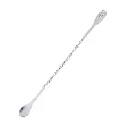 10" Long Handle Stainless Steel Fruit Juicy Wine Bar Drink Cocktail Mixing Spoon